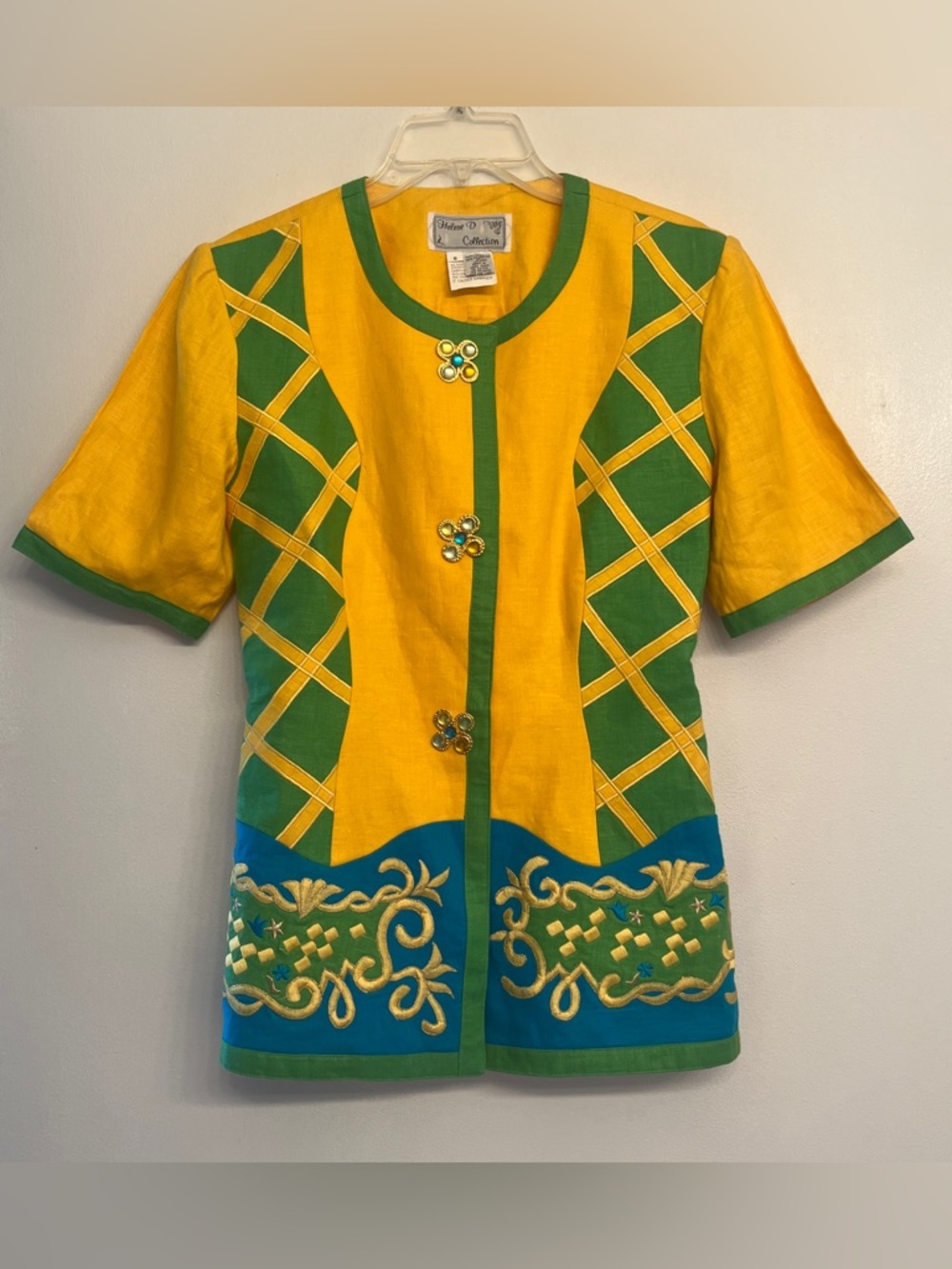 Vintage Helene D Collection jacket very rare 80’s   linen “ wearable art" 6